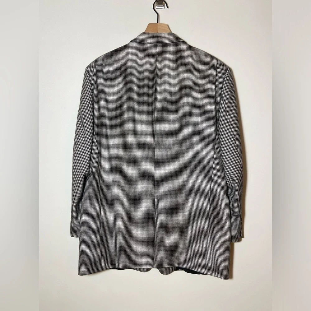 John W Nordstrom 100% Cashmere Loro Piana Blazer Black White 44 Regular